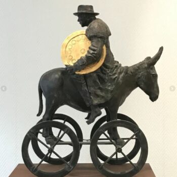 Der “Sonnenwagen”, Bronze m. Blattgold, 48 x 58